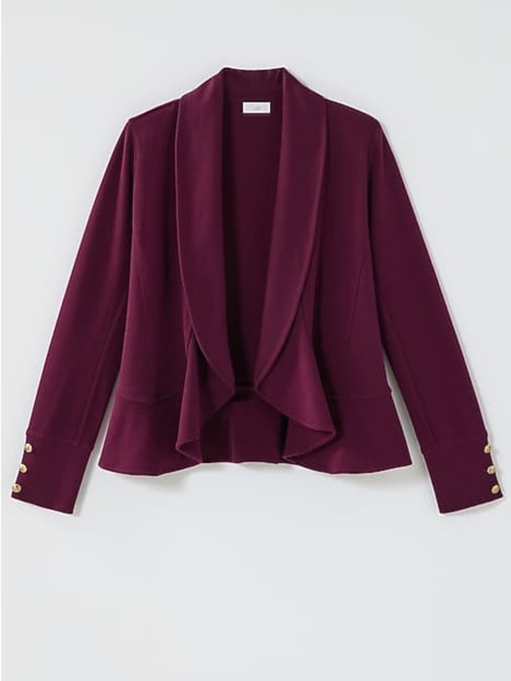 JJill Women's Plum Draped Open-Front Blazer Jacket